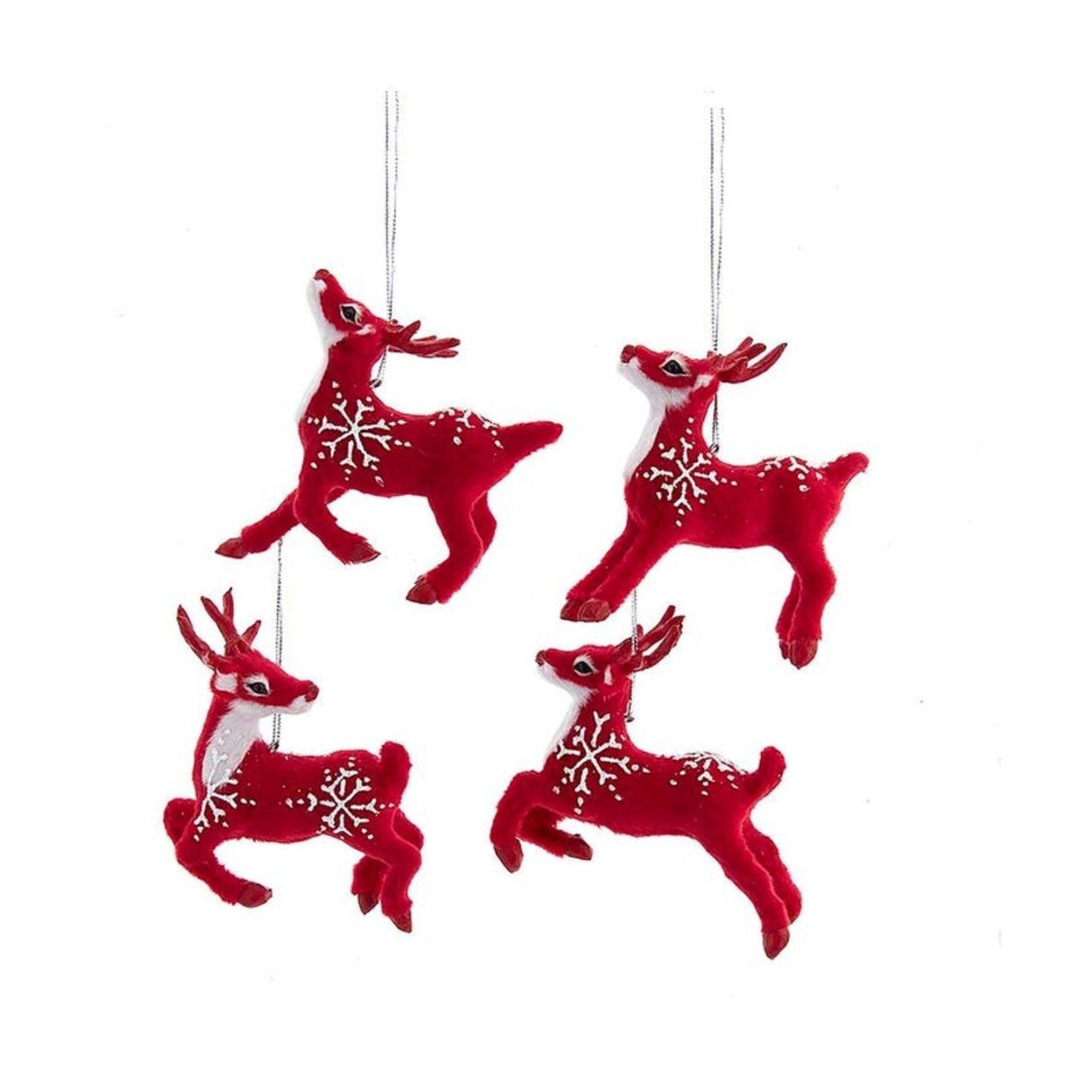 KSA Club Pack of 12 Red Prancing Reindeer Christmas Ornaments 4"
